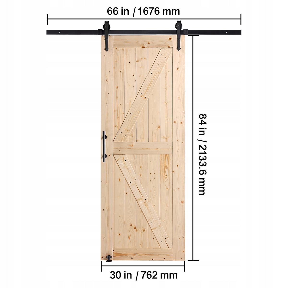 VEVOR 762X2133MM WOODEN SLIDING DOOR HARDWARE KIT PROFESSIONAL