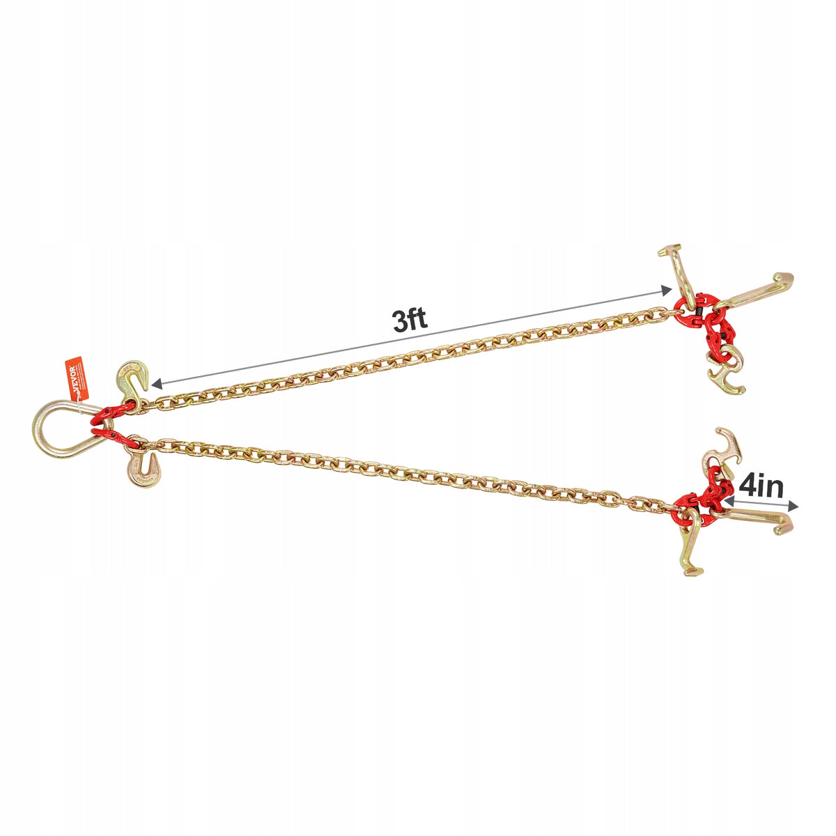 VEVOR G80 5/16" x 3 FT TOW CHAIN WITH V-STRAP