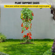 VEVOR Professional Tomato Cages 30x30x117 cm, 5 PCS, Heavy-Duty Steel