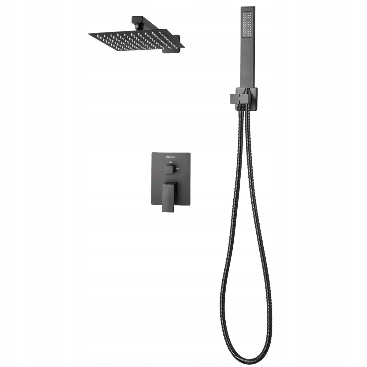VEVOR PROFESSIONAL SHOWER FAUCET WITH 8-INCH SQUARE RAIN SHOWER HEAD