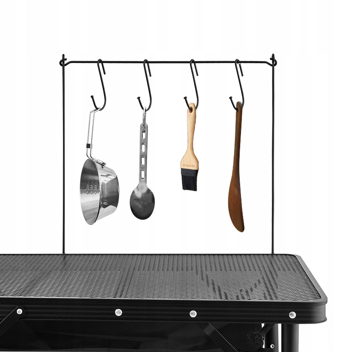 VEVOR PORTABLE CAMPING KITCHEN TABLE ALUMINIUM WITH 3 CABINETS BLACK