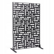 VEVOR METAL PRIVACY SCREEN 120X50.8X193CM STURDY OUTDOOR BLACK