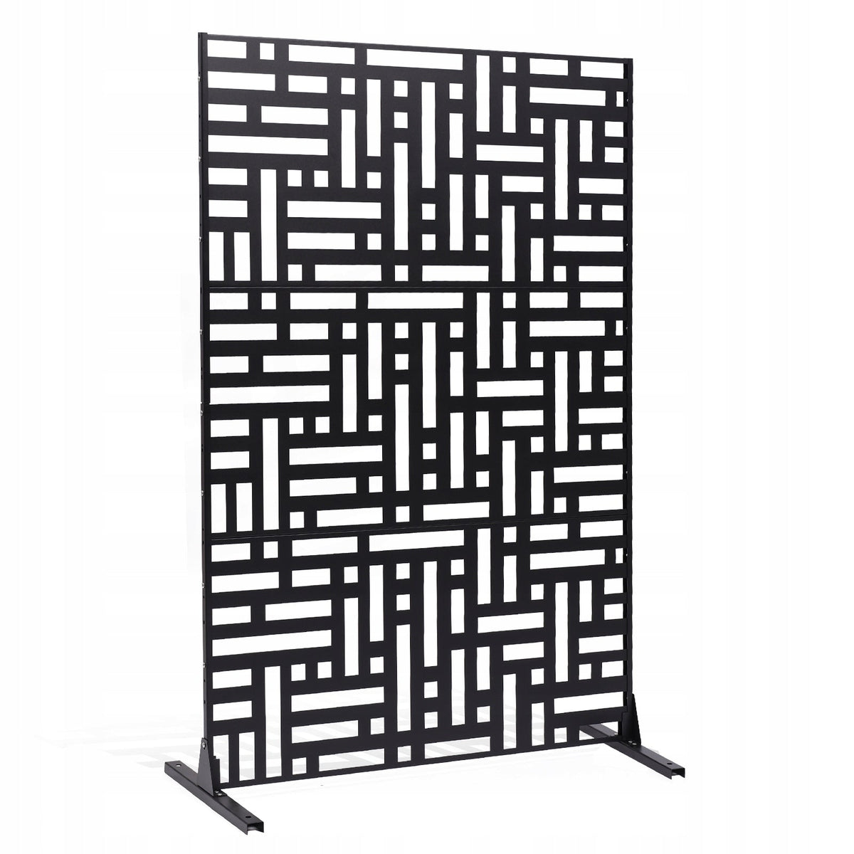VEVOR METAL PRIVACY SCREEN 120X50.8X193CM STURDY OUTDOOR BLACK