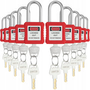 SET OF 10 RED VEVOR LOCKOUT TAGOUT SAFETY PADLOCKS