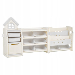 PROFESSIONAL VEVOR 4-TIER TOY STORAGE SHELF WITH 10 HDPE BINS