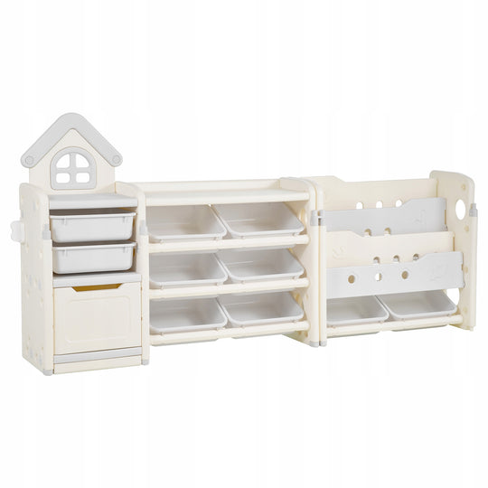 PROFESSIONAL VEVOR 4-TIER TOY STORAGE SHELF WITH 10 HDPE BINS