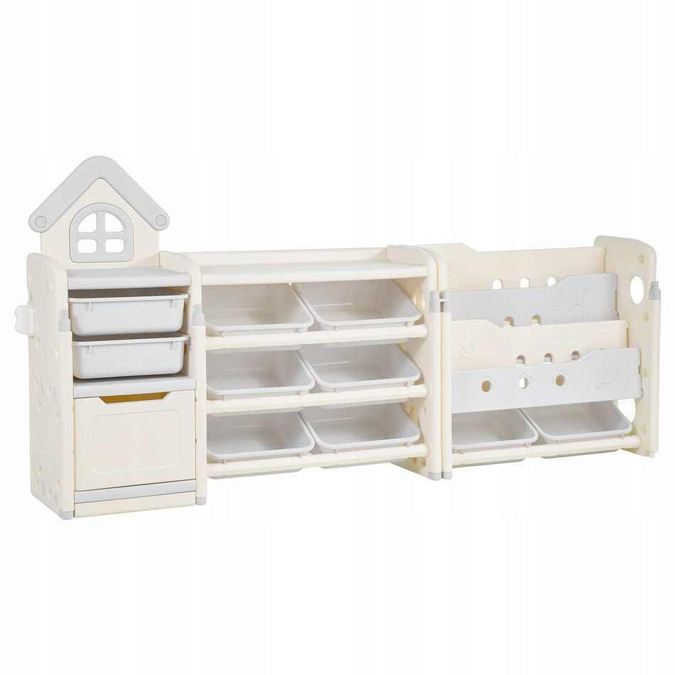 PROFESSIONAL VEVOR 4-TIER TOY STORAGE SHELF WITH 10 HDPE BINS