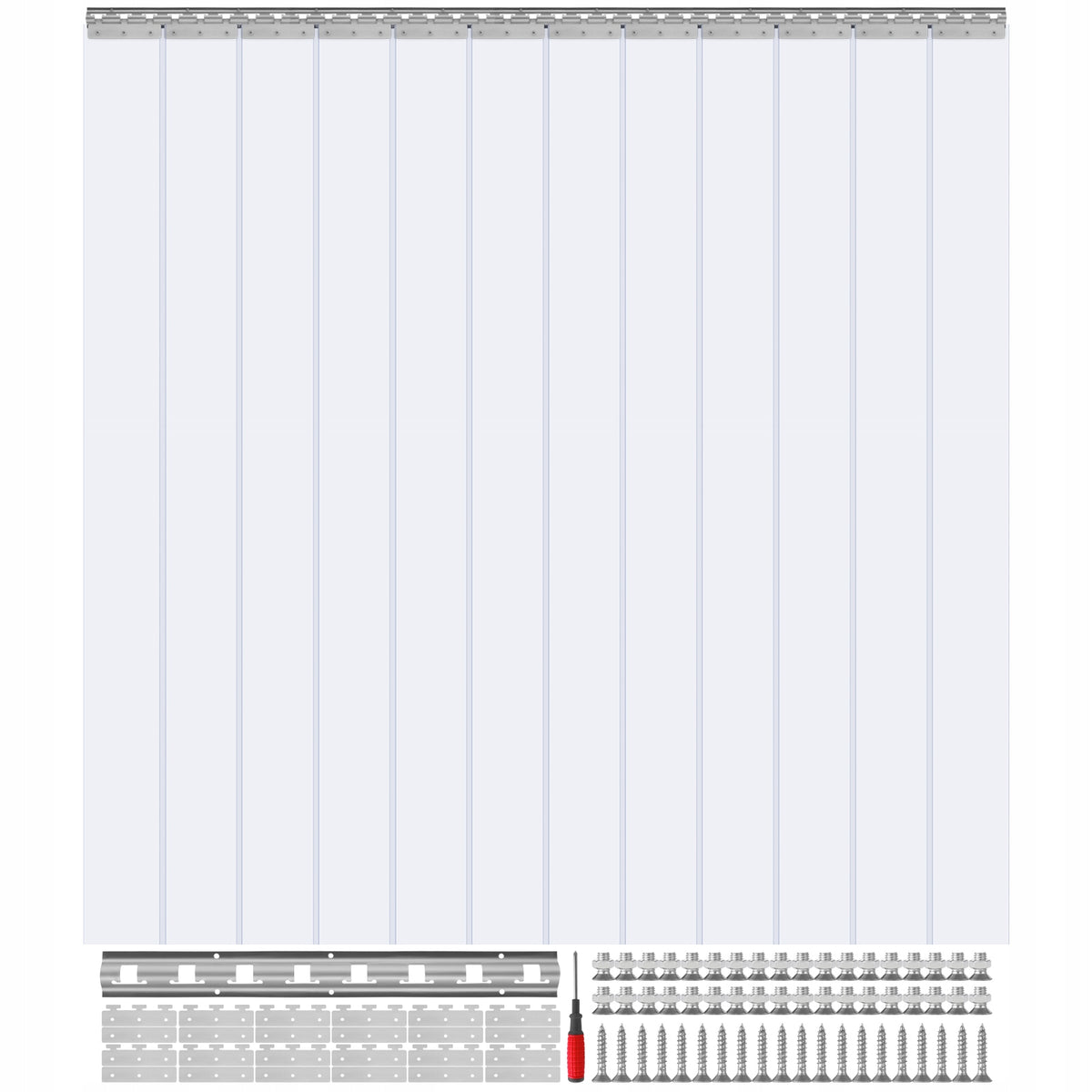 VEVOR PROFESSIONAL PVC STRIP CURTAIN 243X182 CM 2 MM THICK FOR WAREHOUSE