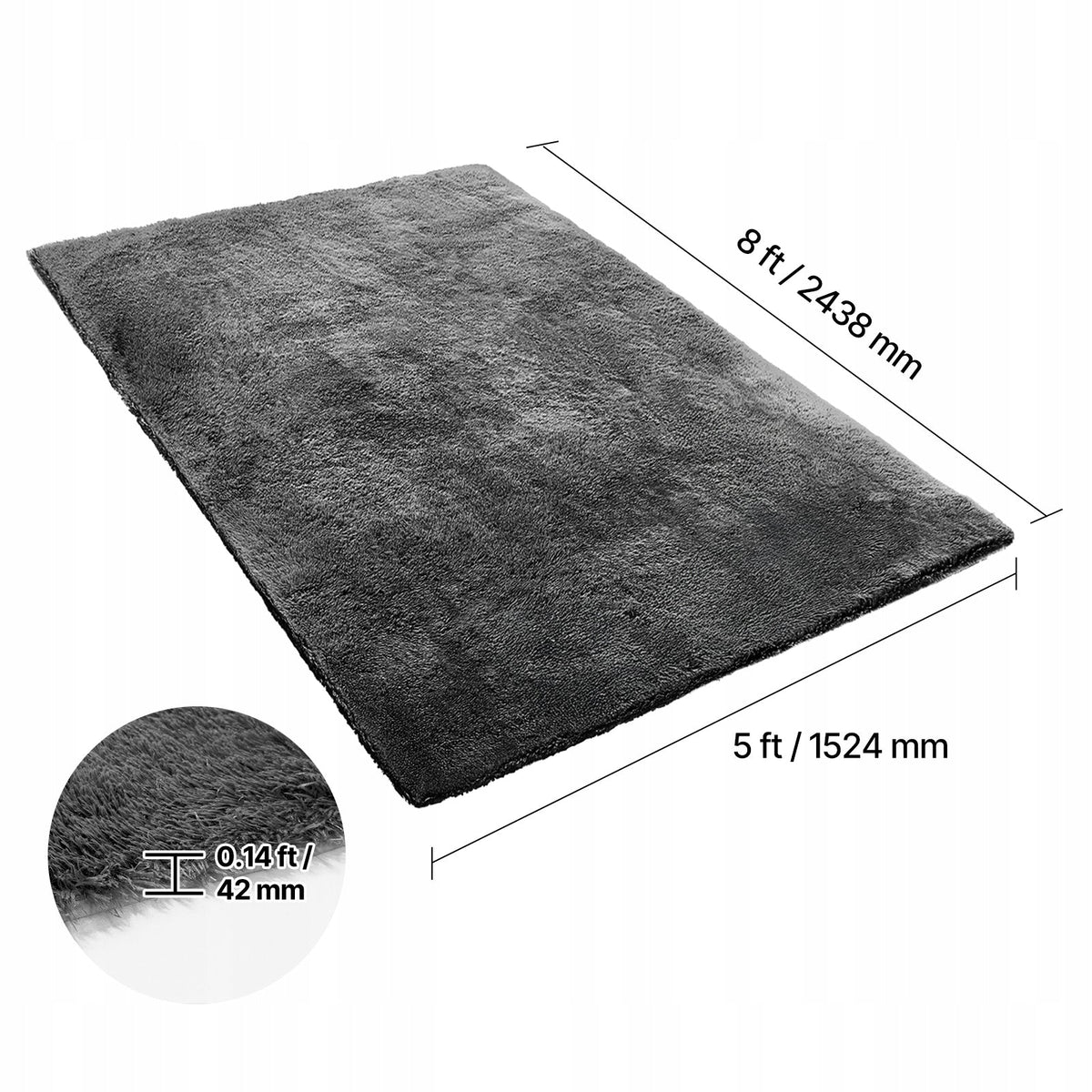 VEVOR PLUSH LONG PILE CARPET 2438X1524MM STRONG AND SOFT