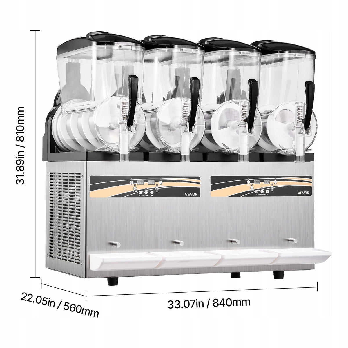 PROFESSIONAL VEVOR 4 X 12L 1650W CRUSHED ICE MACHINE WITH REGULATION