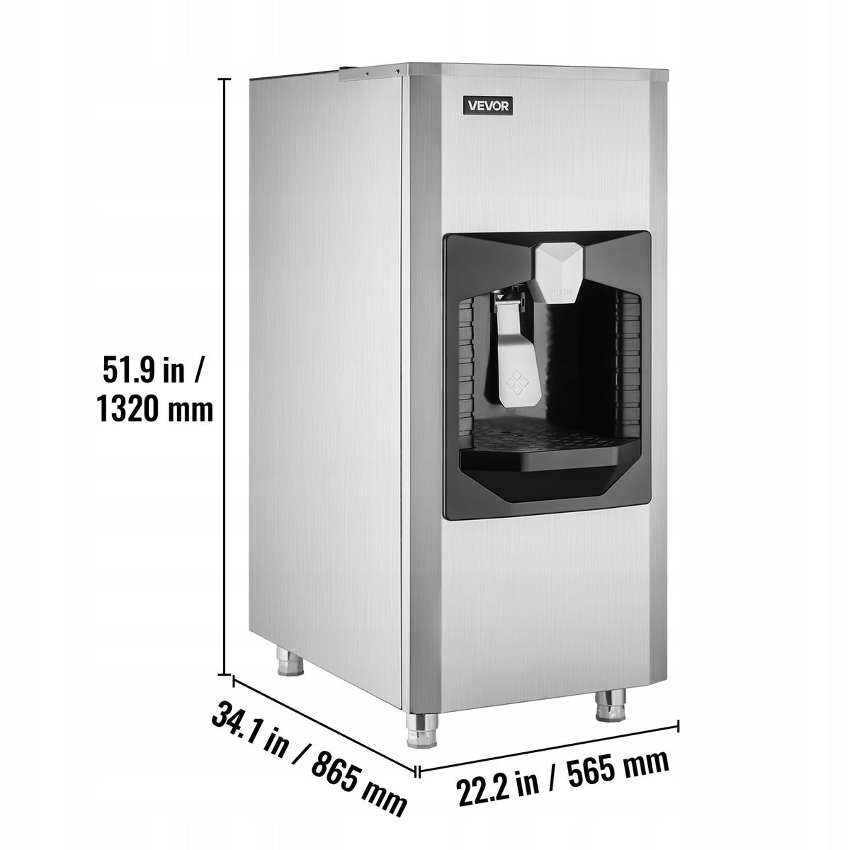 VEVOR PROFESSIONAL ICE DISPENSER 80 KG 9 KG MIN WITH CRUSHER STEEL