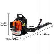 VEVOR 63CC 2-Stroke Gasoline Backpack Leaf Blower Powerful