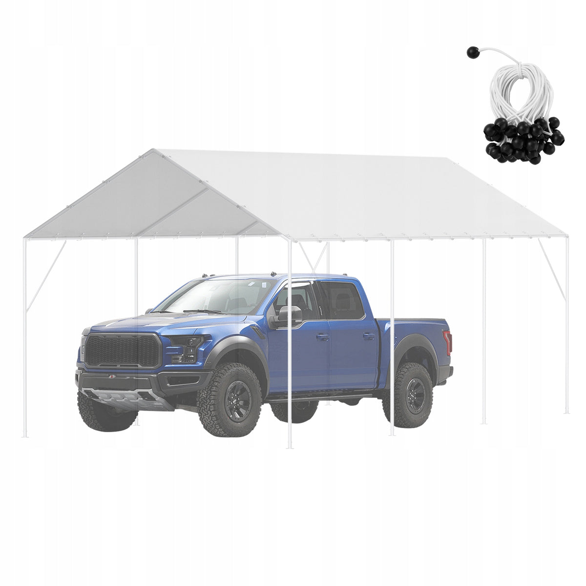 VEVOR 6x3M GARAGE TENT WATERPROOF TARPAULIN WITH UV PROTECTION EASY ASSEMBLY