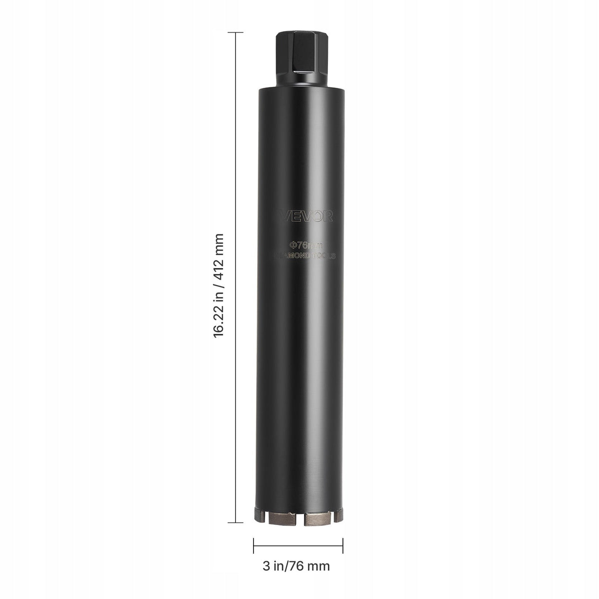 VEVOR PROFESSIONAL 76MM 356MM WET CORE DRILL 1-1 THREAD