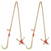 VEVOR TOW CHAIN J-HOOK G80 5/16 INCH 6 FEET 2 PCS GALVANIZED