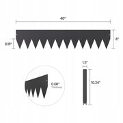 VEVOR METAL FLEXIBLE LAWN EDGING 1016X203X1.5MM 3 PIECES BLACK