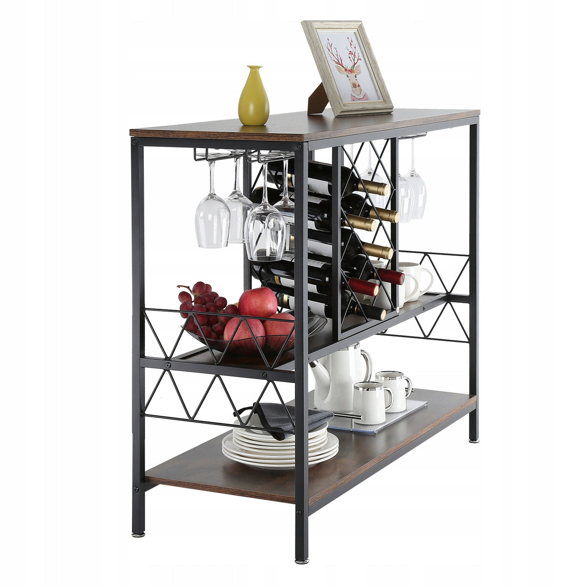 VEVOR 1M INDUSTRIAL BAR CABINET FOR WINE AND GLASSES SOLID STEEL