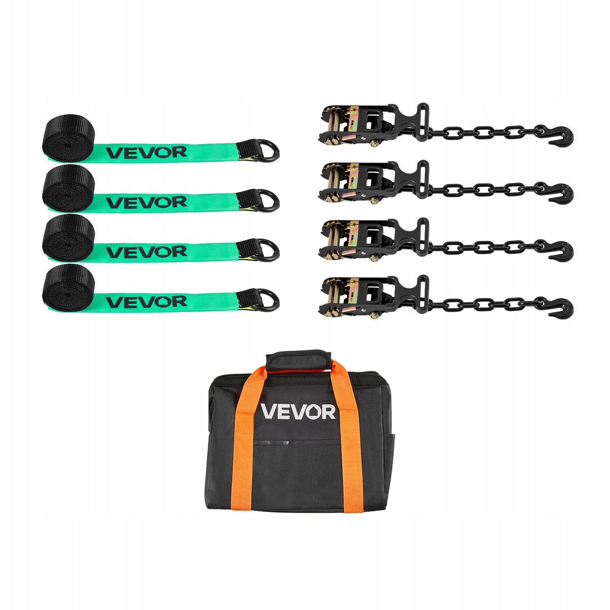 VEVOR 50.8 X 3048 MM WHEEL TIE-DOWN STRAP WITH HEAVY-DUTY HOOKS STRONG AND DURABLE
