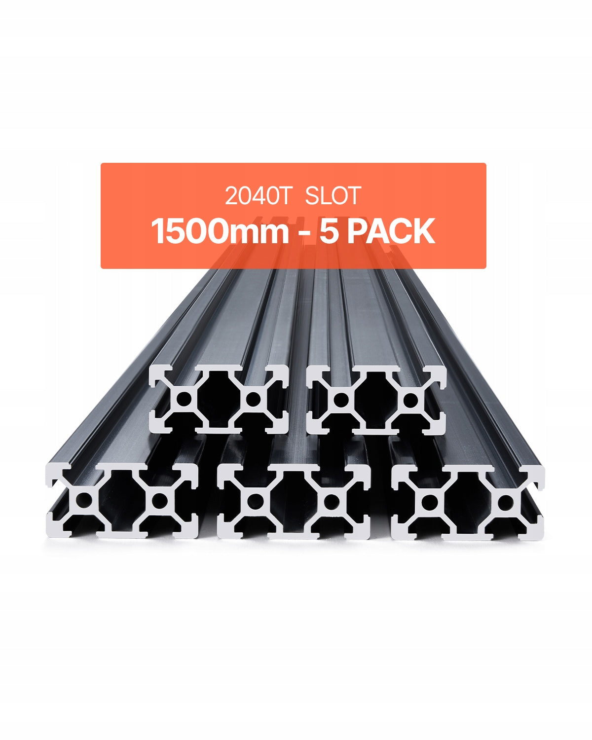 VEVOR 5-PIECE ALUMINIUM PROFILE SET 1500MM T-SLOT 2040 ANODISED