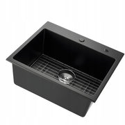VEVOR GRANITE KITCHEN SINK 635X559X254 MM BLACK COUNTERTOP MOUNT STURDY