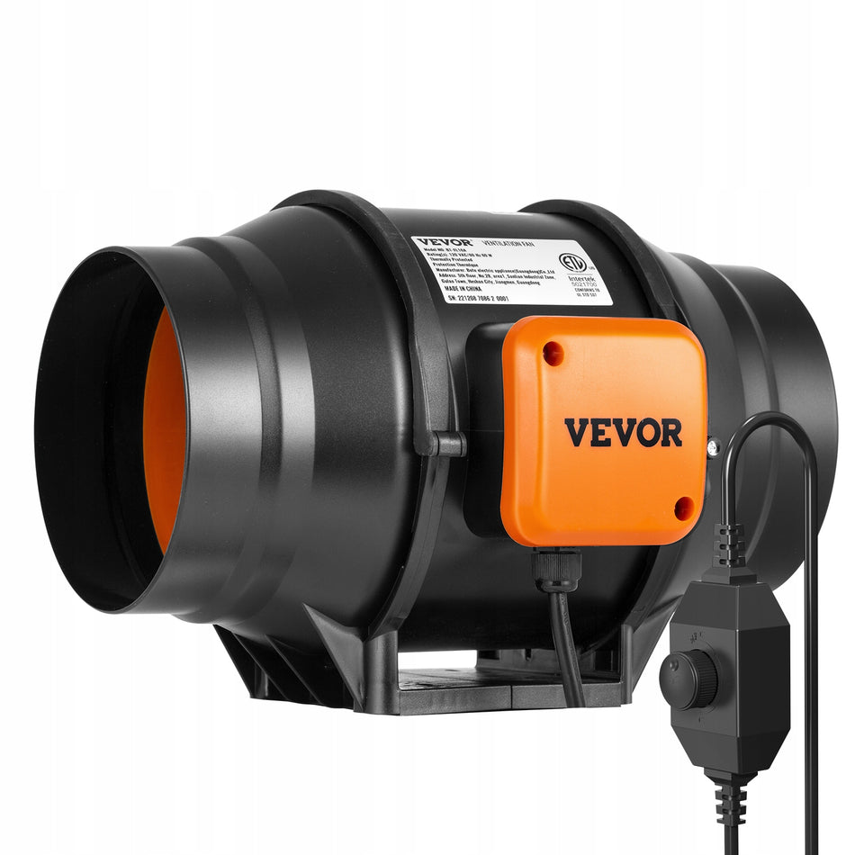VEVOR 60W 400CFM DUCT FAN POWERFUL QUIET ADJUSTABLE MOTOR