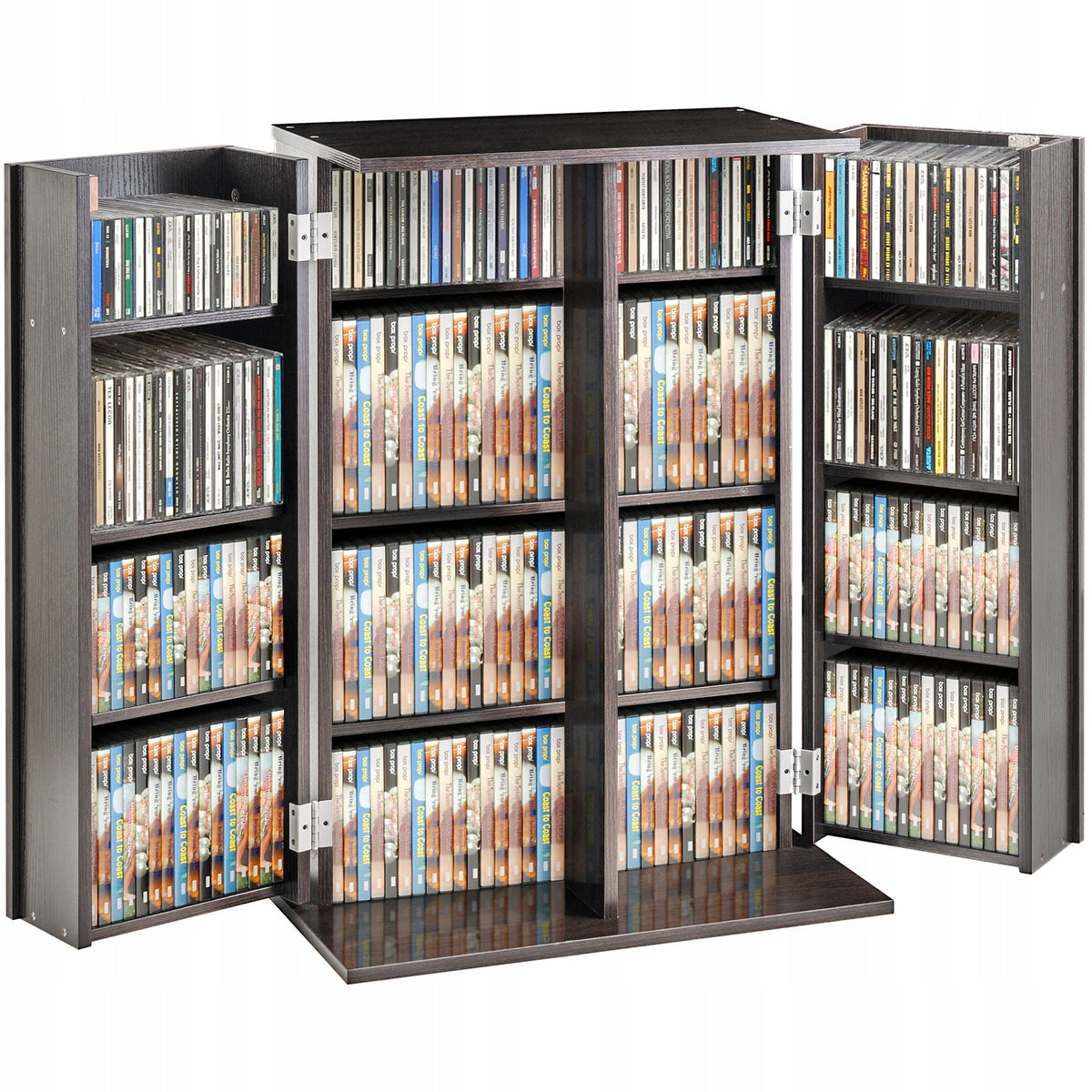 SOLID DVD CD VEVOR CABINET WITH ADJUSTABLE SHELVES AND DOORS
