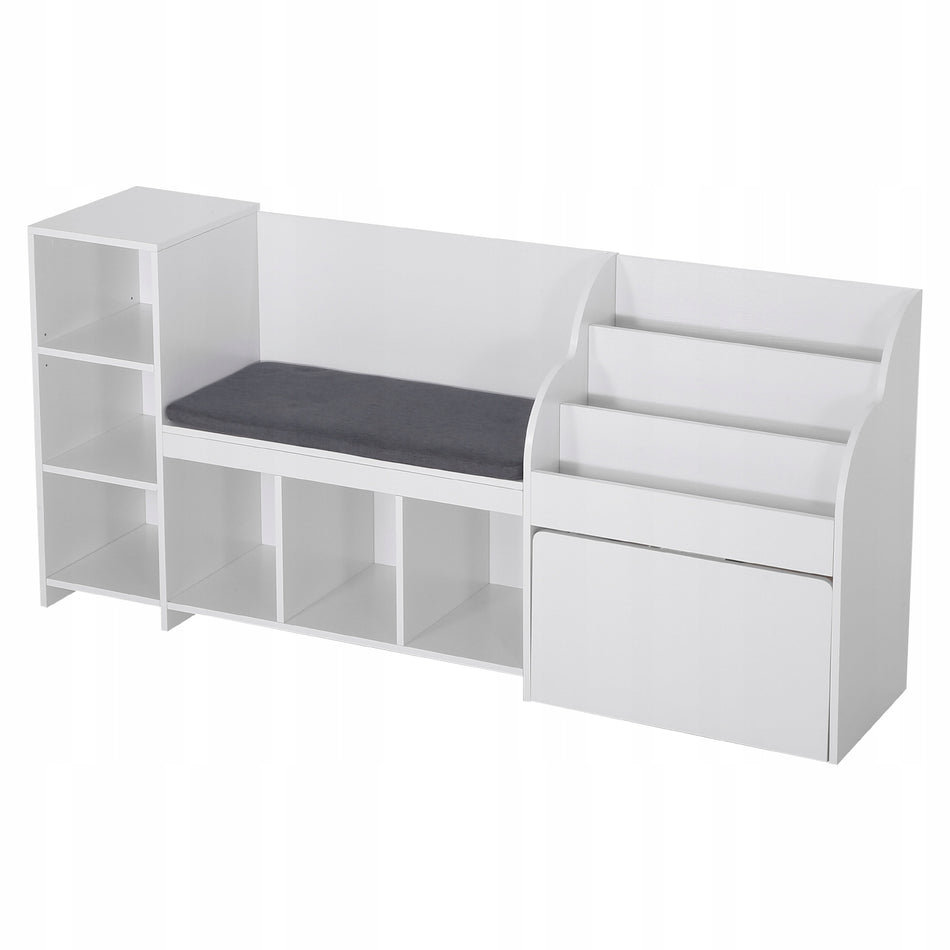 VEVOR KIDS SHELF WITH BENCH AND BACKREST BOOKSHELF AND ORGANIZER STURDY