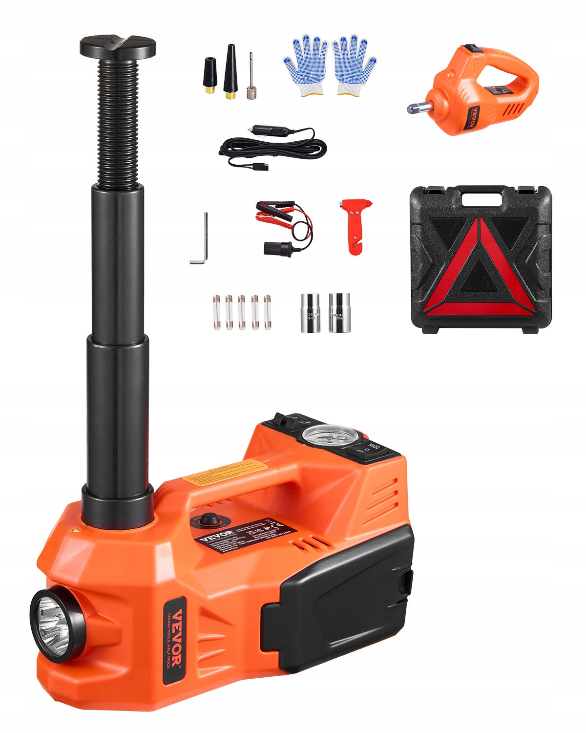 VEVOR 5T ELECTRIC CAR JACK WITH PUMP AND IMPACT WRENCH LED