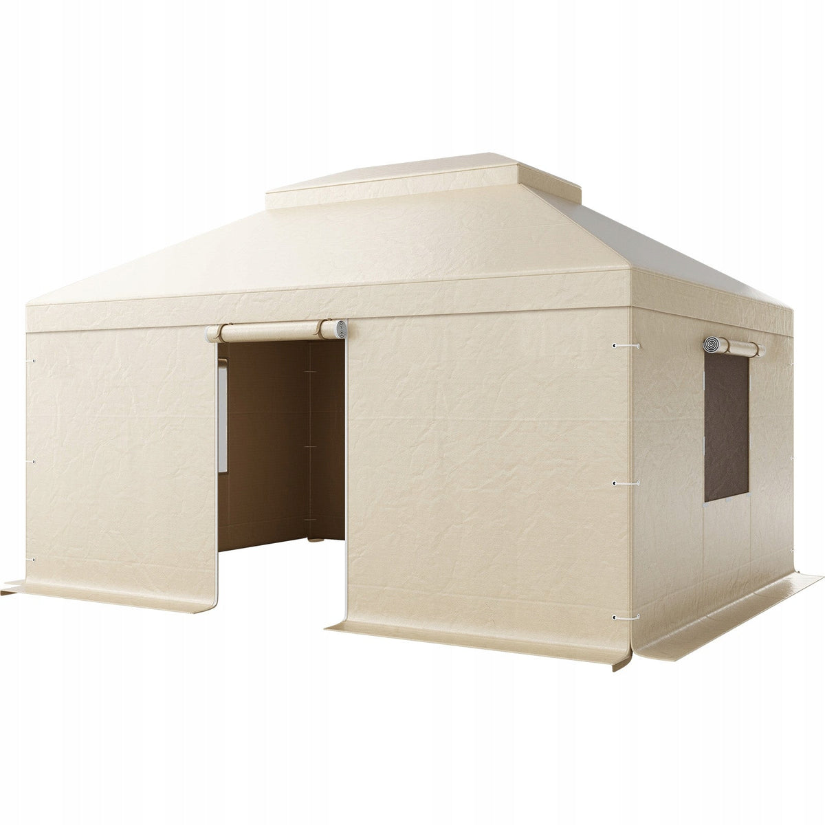 VEVOR WINTER GAZEBO COVER 3.66X4.87M TWO-TIER WATERPROOF BEIGE