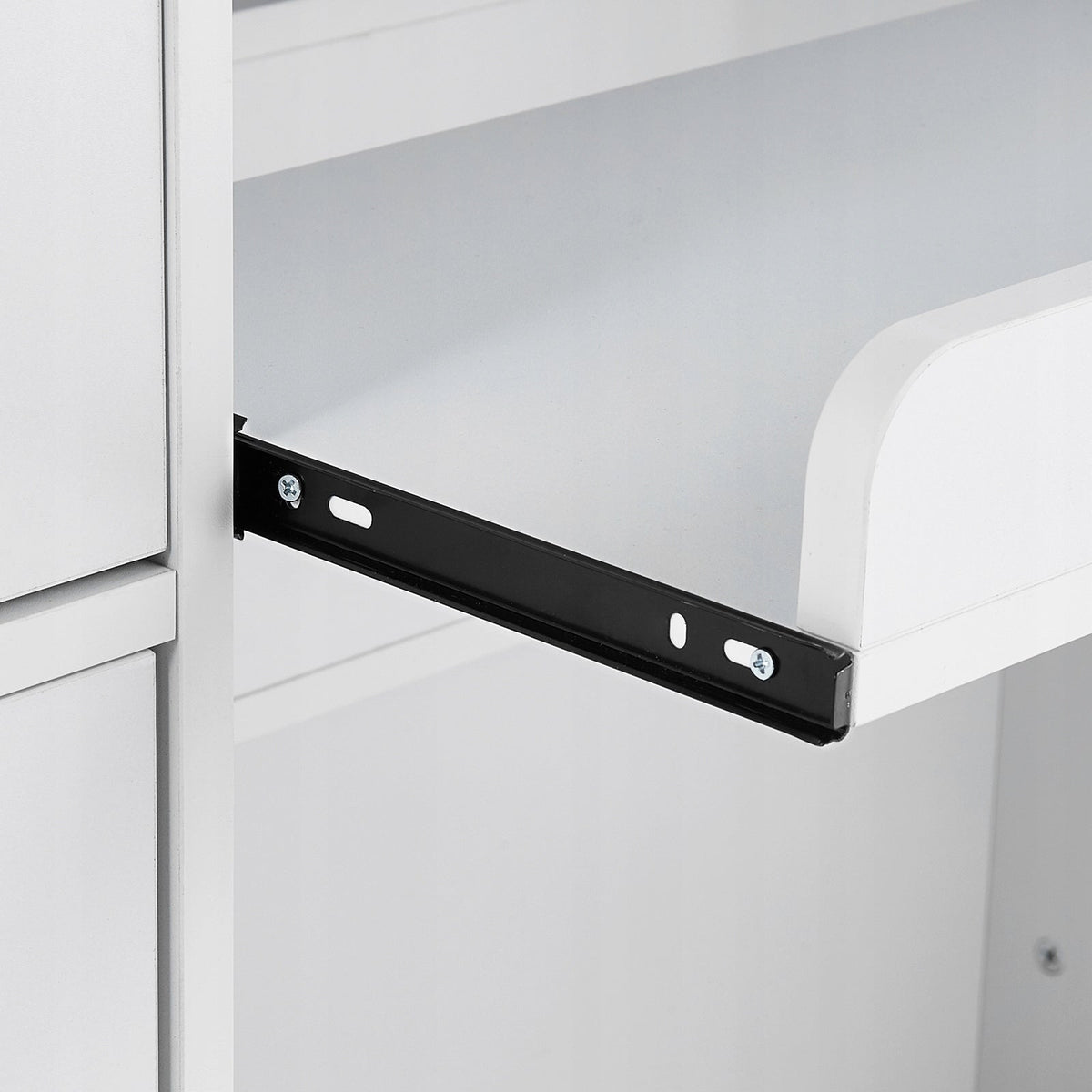 PROFESSIONAL VEVOR RECEPTION DESK RECTANGULAR WHITE WITH LED DRAWERS