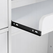 PROFESSIONAL VEVOR RECEPTION DESK RECTANGULAR WHITE WITH LED DRAWERS
