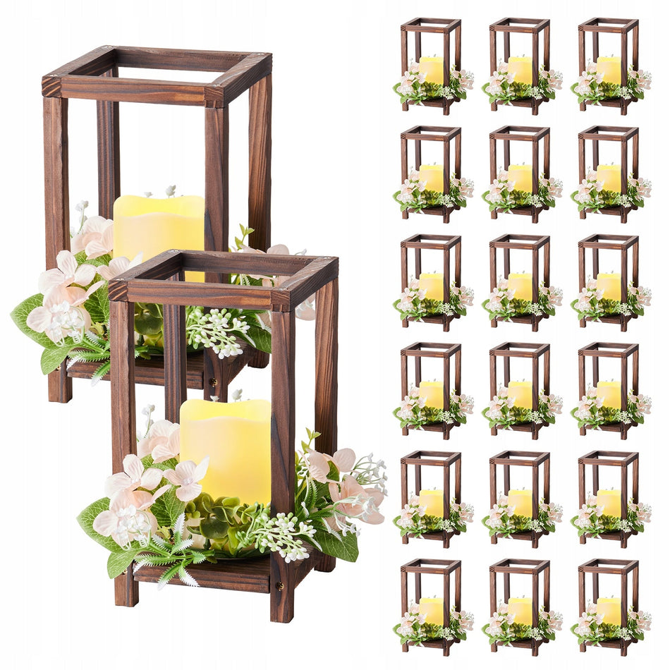 VEVOR 20-PIECE WOODEN WEDDING LANTERN SET WITH CANDLE HOLDERS