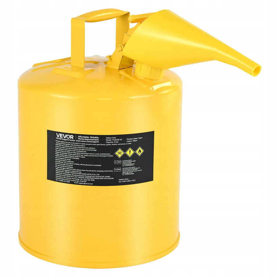 VEVOR 19L TYPE I SAFETY CONTAINER YELLOW STRONG OIL CANISTER