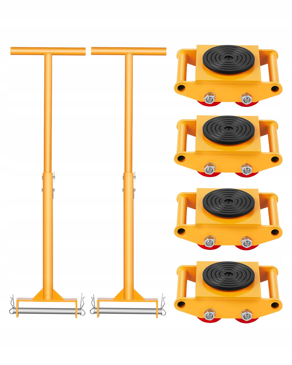 PROFESSIONAL MACHINE SKATE VEVOR 6T 4 DOLLIES 2 HANDLES 278X220X105MM