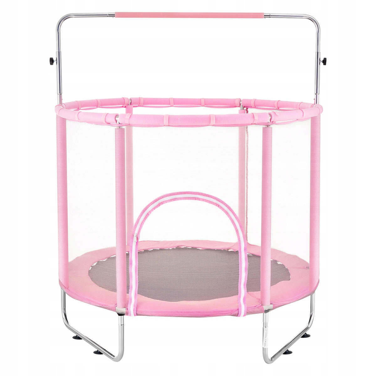 VEVOR 147 CM MINI KIDS TRAMPOLINE WITH NET AND BASKETBALL HOOP ADJUSTABLE