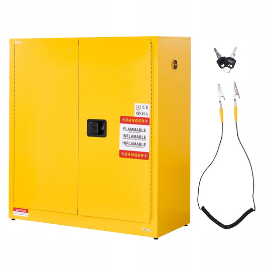 VEVOR 110L FLAMMABLE LIQUIDS CABINET HEAVY DUTY FIRE EXTINGUISHER CABINET YELLOW