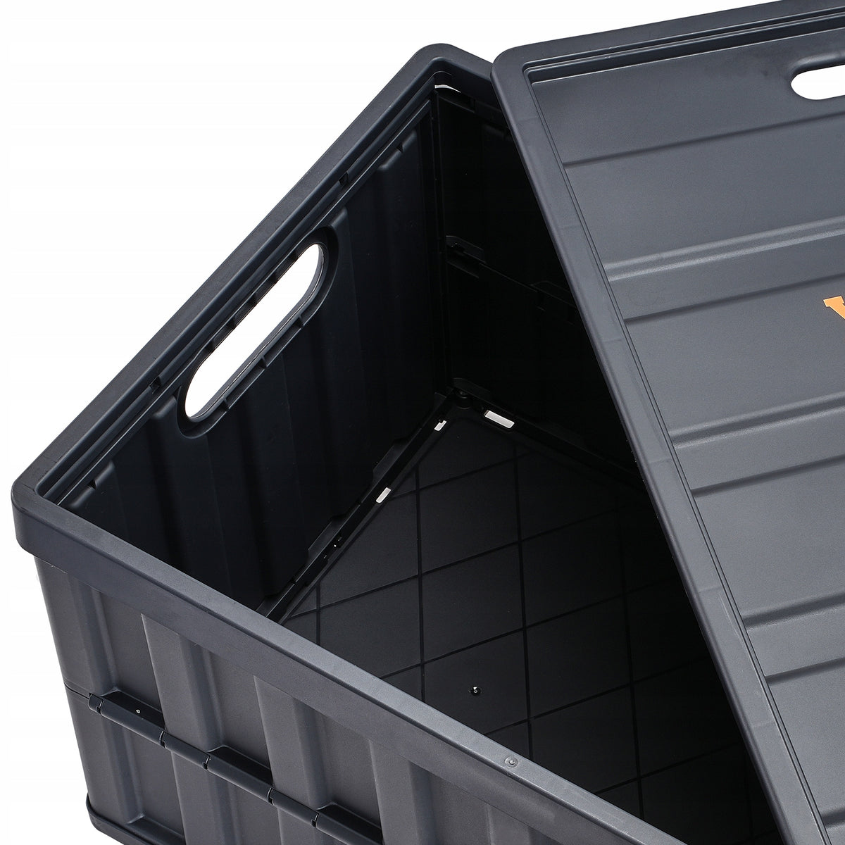 VEVOR SET OF 3 FOLDABLE PP BOXES 65L BLACK STRONG AND ERGONOMIC
