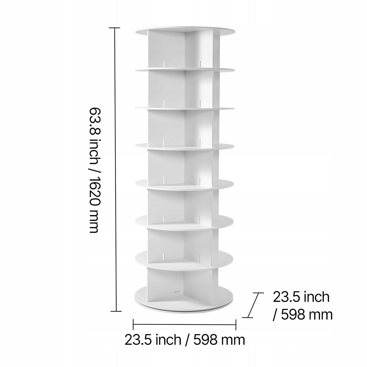 VEVOR 360 ROTATING SHOE RACK 7 TIERS FOR 28 PAIRS STRONG WHITE