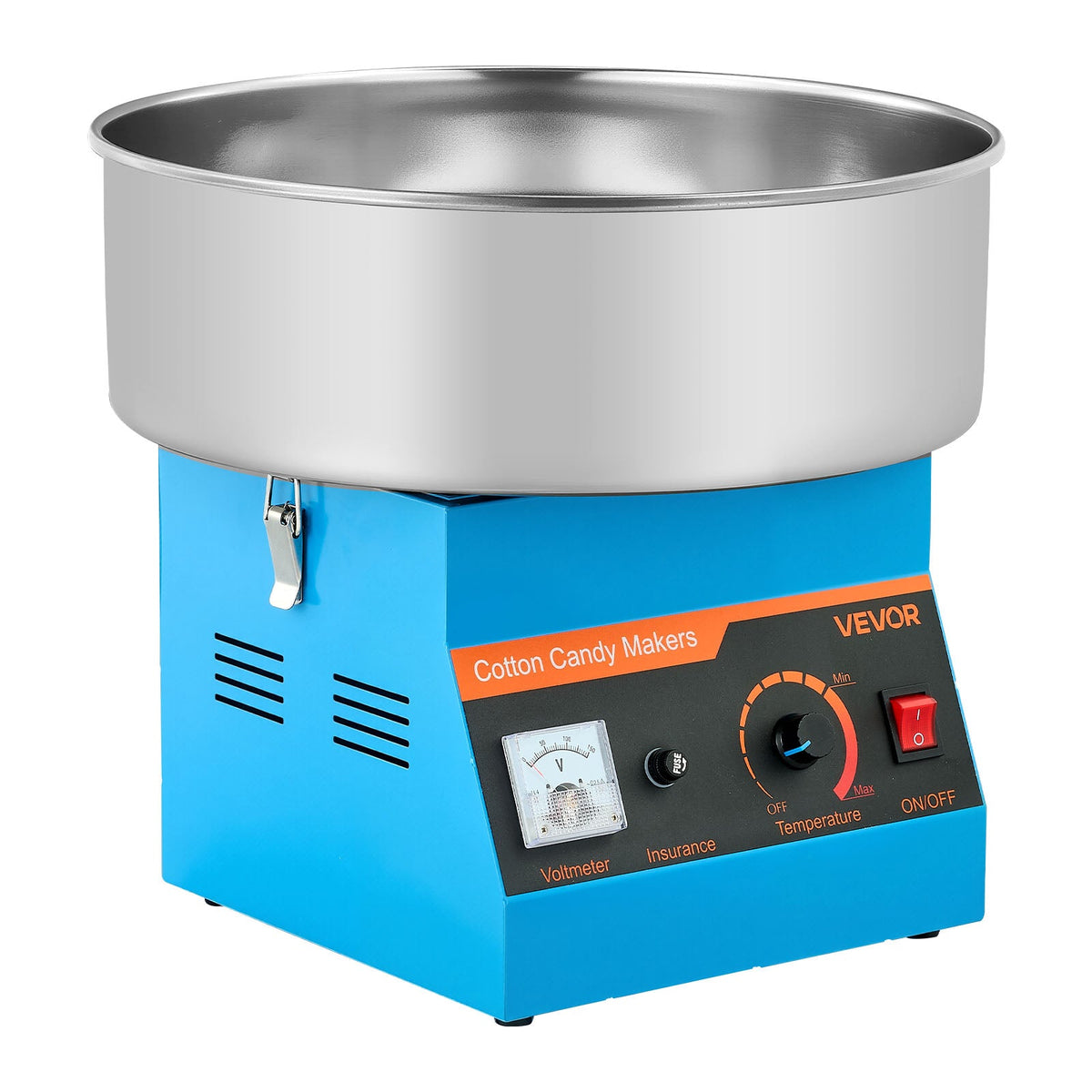 VEVOR 1000W COTTON CANDY MACHINE WITH 38CM STAINLESS STEEL BOWL