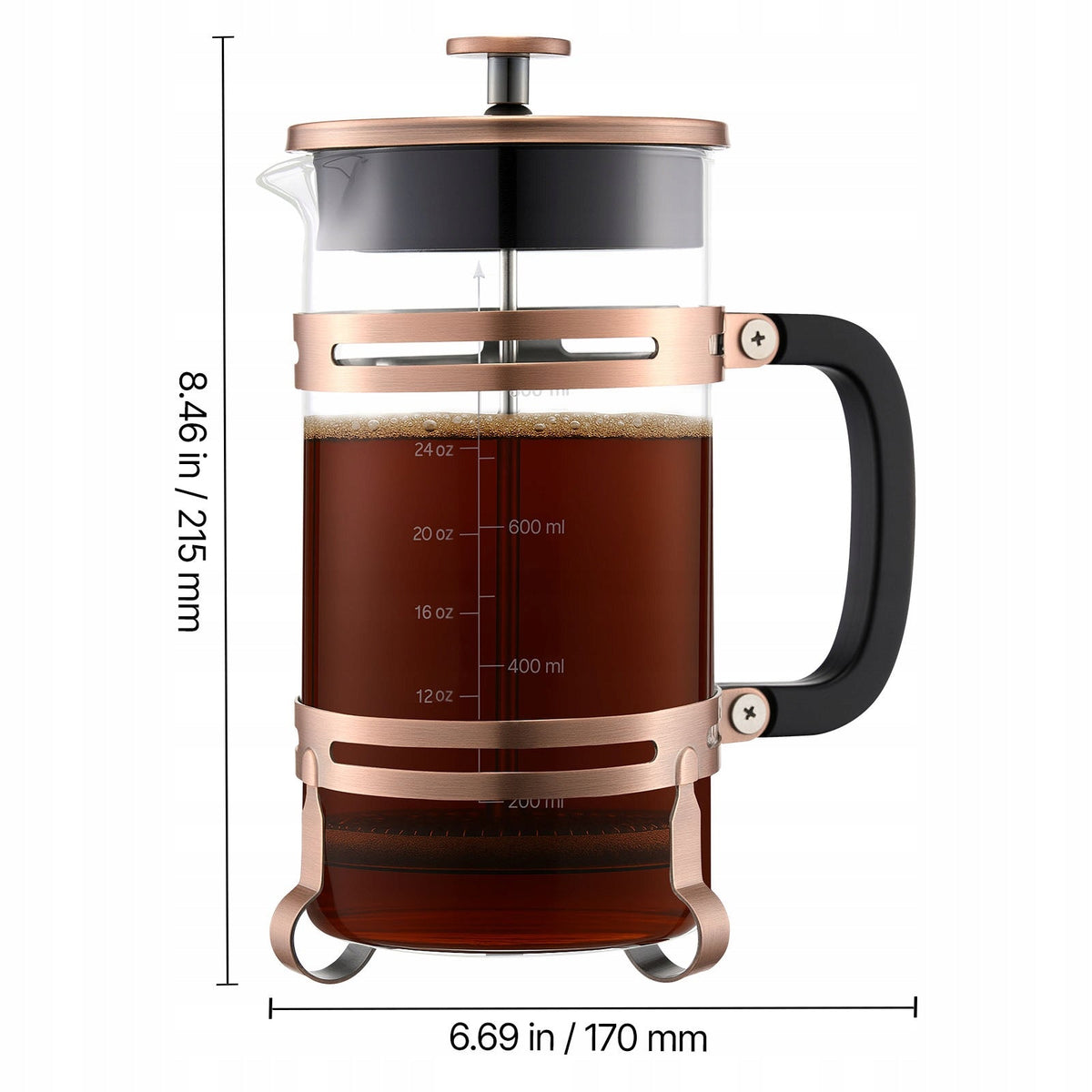PROFESSIONAL VEVOR 1L BOROSILICATE GLASS FRENCH PRESS COFFEE MAKER