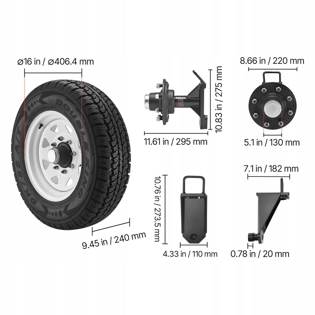 VEVOR 4T 8-EYE TRANSPORT CONTAINER WHEEL SET SOLID STRONG