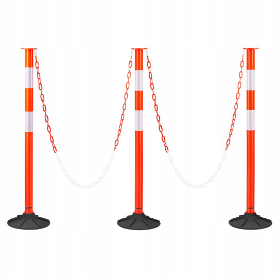 VEVOR 3-Piece 871mm Traffic Barrier Post with Weighted Base