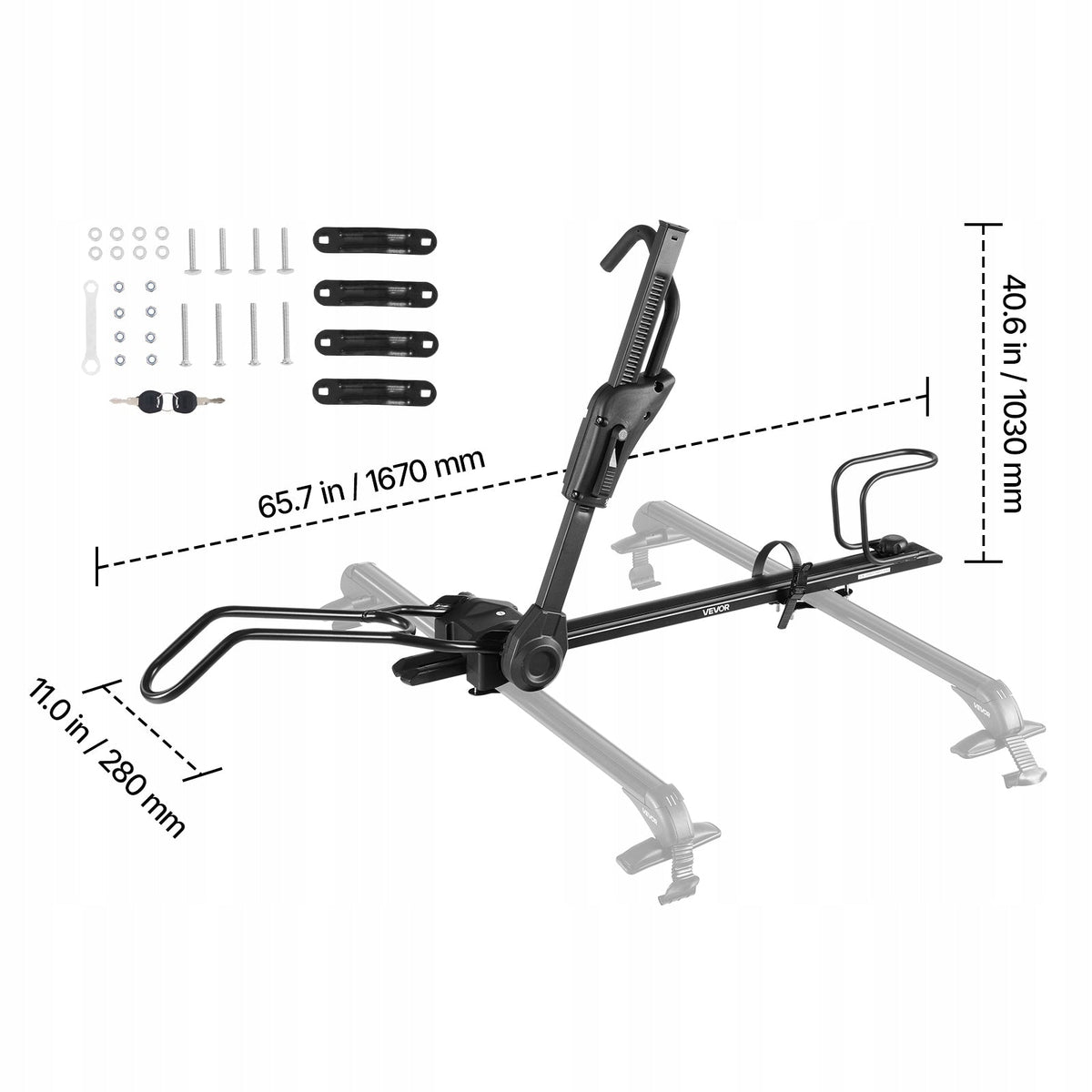 VEVOR FOLDABLE ROOF BIKE RACK 15 KG STURDY ALUMINUM