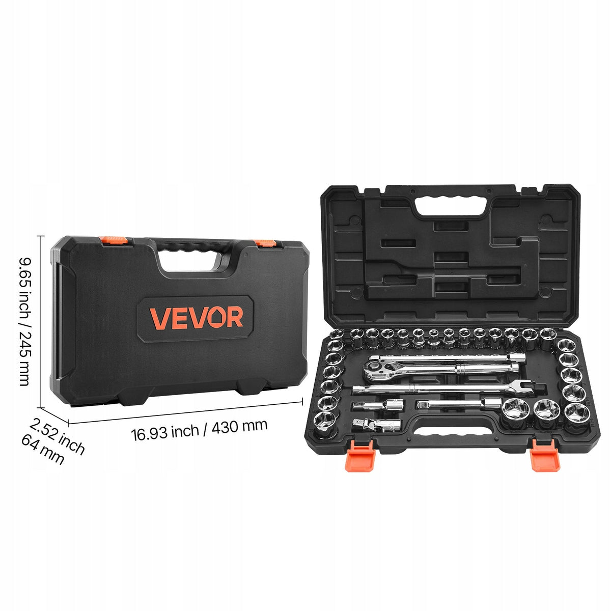 VEVOR 33-Piece 1/2" Drive Socket and Ratchet Set