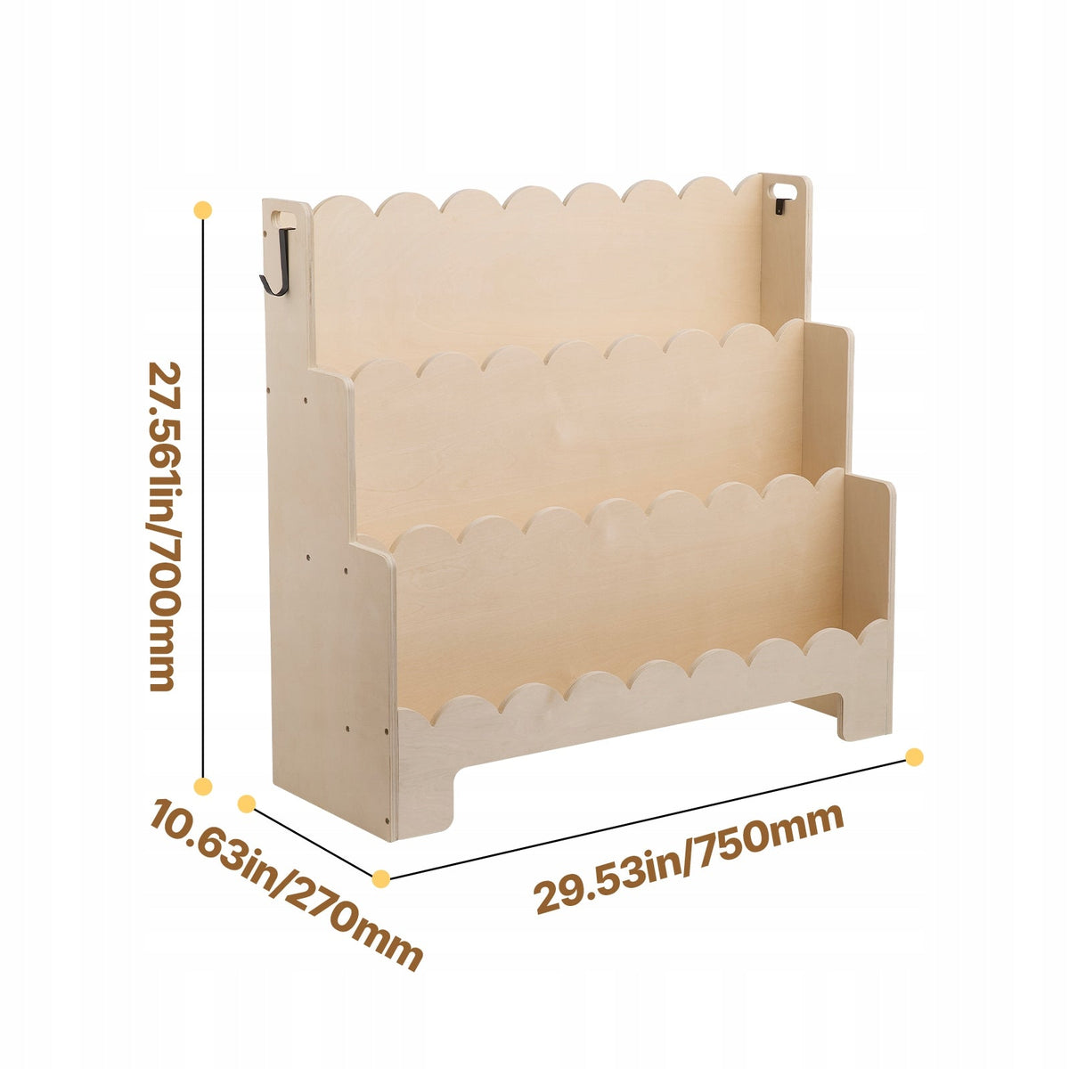 VEVOR MONTESSORI BOOKSHELF FOR KIDS 3-TIER WITH WAVY STRONG