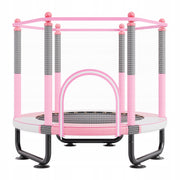 VEVOR KIDS' 60-INCH TRAMPOLINE WITH ENCLOSURE NET AND BASKETBALL HOOP, STURDY AND SAFE