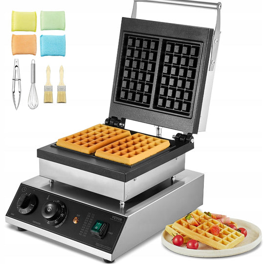 VEVOR COMMERCIAL WAFFLE MAKER 2000W STAINLESS STEEL NON-STICK