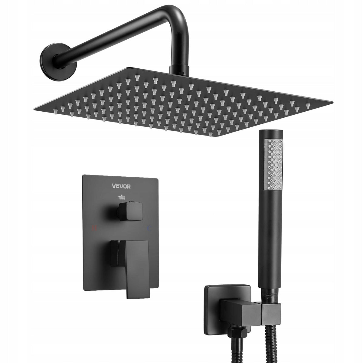VEVOR PROFESSIONAL SHOWER FAUCET WITH 10 INCH SQUARE RAIN SHOWER HEAD