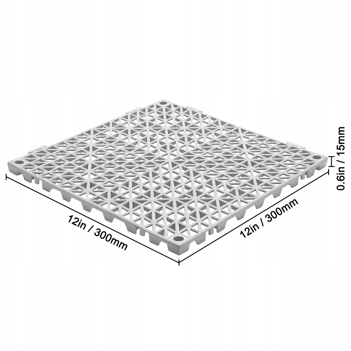 VEVOR INTERLOCKING HEAVY-DUTY FLOOR TILES 12 PCS PVC NON-SLIP