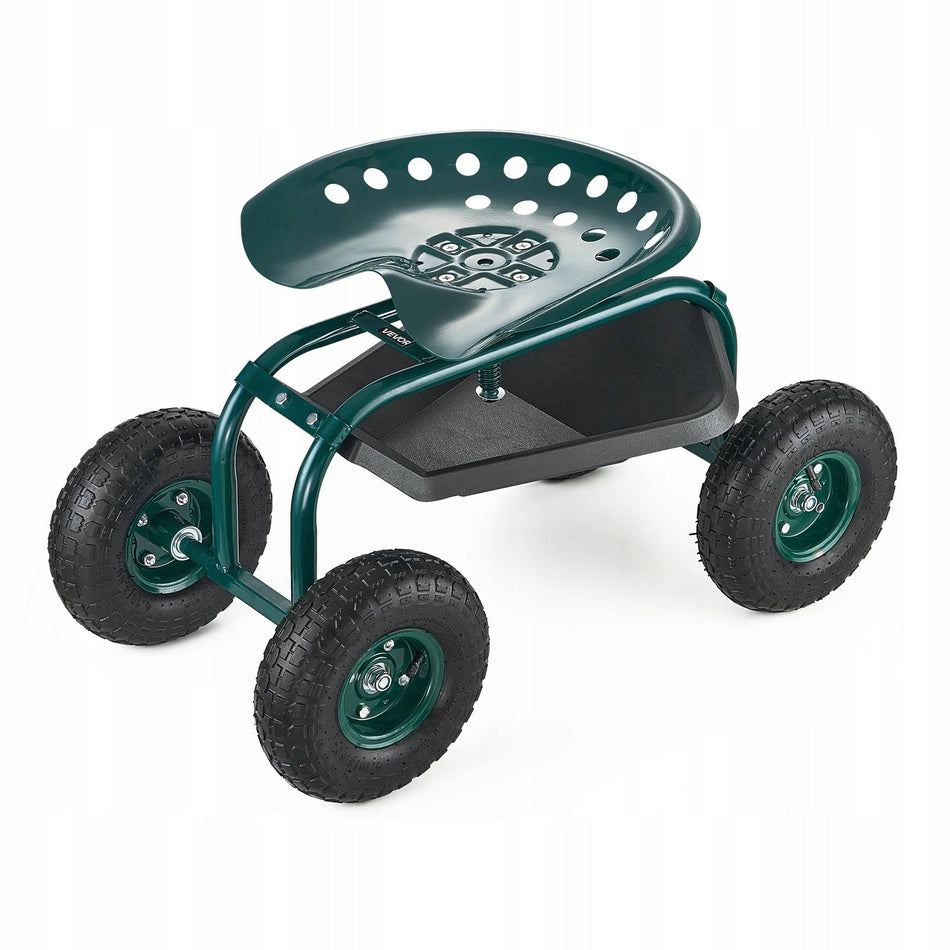VEVOR ROLLING GARDEN CHAIR MOBILE ADJUSTABLE 300KG RED